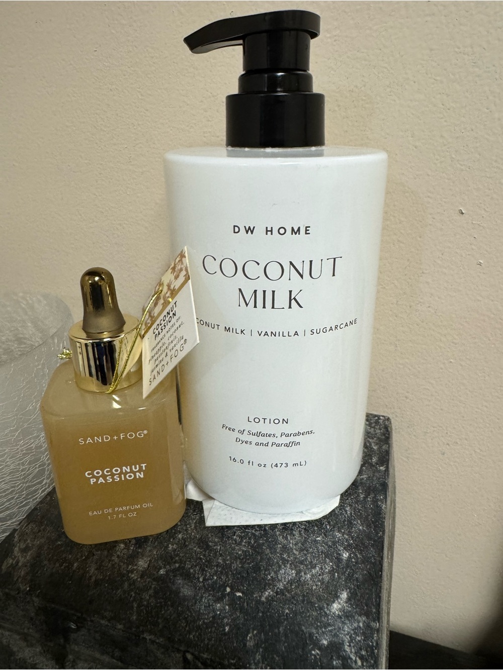 Sand & Fog Coconut Passion oil & DW Home Coconut Milk Lotion
